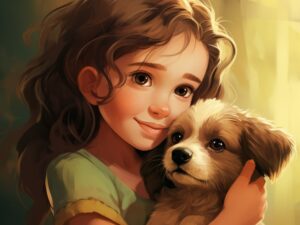 Girl with Puppy