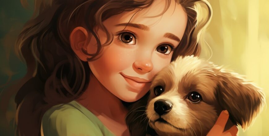Girl with Puppy